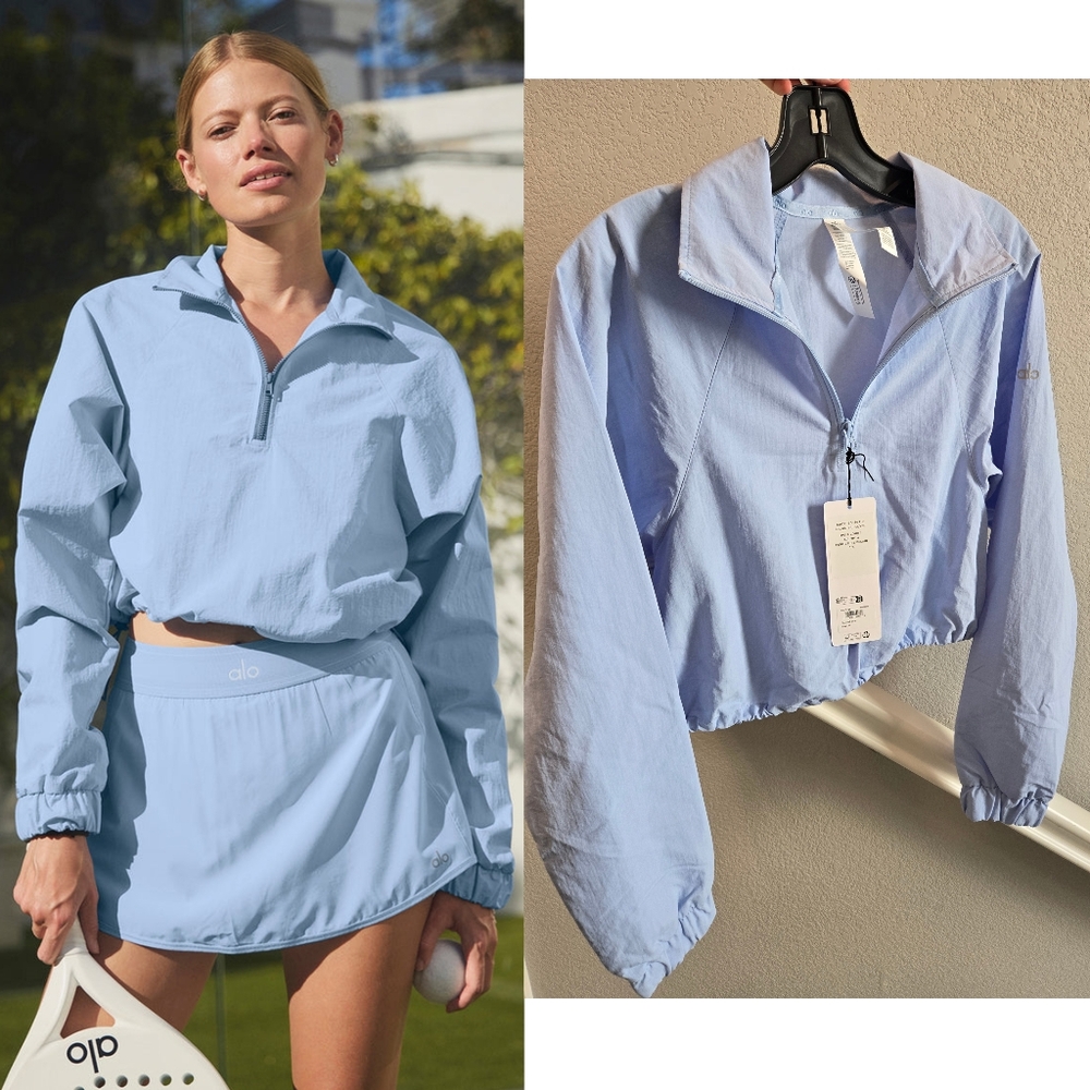 NWT Alo Cropped 1/4 Zip Alumni Pullover